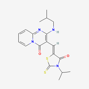 molecular formula C19H22N4O2S2 B11134826 5-{(Z)-1-[2-(isobutylamino)-4-oxo-4H-pyrido[1,2-a]pyrimidin-3-yl]methylidene}-3-isopropyl-2-thioxo-1,3-thiazolan-4-one 