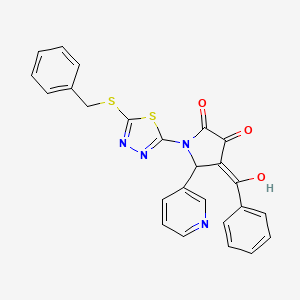 1-[5-(benzylsulfanyl)-1,3,4-thiadiazol-2-yl]-3-hydroxy-4-(phenylcarbonyl)-5-(pyridin-3-yl)-1,5-dihydro-2H-pyrrol-2-one