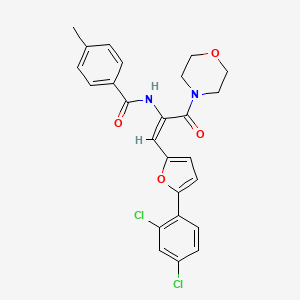 N-[(1E)-1-[5-(2,4-dichlorophenyl)furan-2-yl]-3-(morpholin-4-yl)-3-oxoprop-1-en-2-yl]-4-methylbenzamide