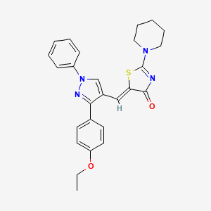 (5Z)-5-{[3-(4-ethoxyphenyl)-1-phenyl-1H-pyrazol-4-yl]methylidene}-2-(piperidin-1-yl)-1,3-thiazol-4(5H)-one