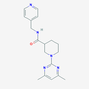 molecular formula C18H23N5O B11134878 1-(4,6-dimethyl-2-pyrimidinyl)-N-(4-pyridylmethyl)-3-piperidinecarboxamide 