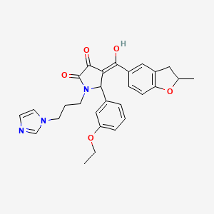 5-(3-ethoxyphenyl)-3-hydroxy-1-[3-(1H-imidazol-1-yl)propyl]-4-(2-methyl-2,3-dihydro-1-benzofuran-5-carbonyl)-2,5-dihydro-1H-pyrrol-2-one