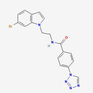 molecular formula C18H15BrN6O B11134888 N-[2-(6-bromo-1H-indol-1-yl)ethyl]-4-(1H-1,2,3,4-tetraazol-1-yl)benzamide 