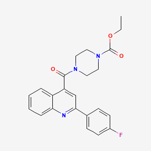 molecular formula C23H22FN3O3 B11134890 Ethyl 4-{[2-(4-fluorophenyl)-4-quinolinyl]carbonyl}-1-piperazinecarboxylate 