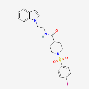 1-[(4-fluorophenyl)sulfonyl]-N-[2-(1H-indol-1-yl)ethyl]-4-piperidinecarboxamide