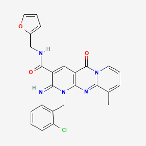 7-[(2-chlorophenyl)methyl]-N-[(furan-2-yl)methyl]-6-imino-11-methyl-2-oxo-1,7,9-triazatricyclo[8.4.0.0^{3,8}]tetradeca-3(8),4,9,11,13-pentaene-5-carboxamide