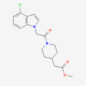 molecular formula C18H21ClN2O3 B11134929 methyl {1-[(4-chloro-1H-indol-1-yl)acetyl]piperidin-4-yl}acetate 