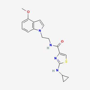 molecular formula C18H20N4O2S B11134933 2-(cyclopropylamino)-N-[2-(4-methoxy-1H-indol-1-yl)ethyl]-1,3-thiazole-4-carboxamide 