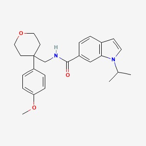 molecular formula C25H30N2O3 B11134947 1-isopropyl-N-{[4-(4-methoxyphenyl)tetrahydro-2H-pyran-4-yl]methyl}-1H-indole-6-carboxamide 