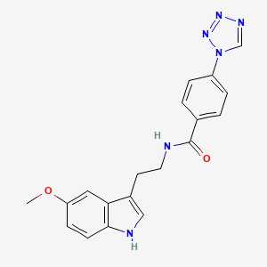 molecular formula C19H18N6O2 B11134950 N-[2-(5-methoxy-1H-indol-3-yl)ethyl]-4-(1H-1,2,3,4-tetraazol-1-yl)benzamide 