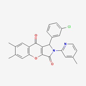 1-(3-Chlorophenyl)-6,7-dimethyl-2-(4-methylpyridin-2-yl)-1,2-dihydrochromeno[2,3-c]pyrrole-3,9-dione