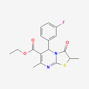 ethyl 5-(3-fluorophenyl)-2,7-dimethyl-3-oxo-2,3-dihydro-5H-[1,3]thiazolo[3,2-a]pyrimidine-6-carboxylate