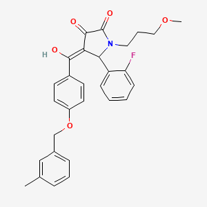 molecular formula C29H28FNO5 B11135006 5-(2-fluorophenyl)-3-hydroxy-1-(3-methoxypropyl)-4-({4-[(3-methylbenzyl)oxy]phenyl}carbonyl)-1,5-dihydro-2H-pyrrol-2-one 