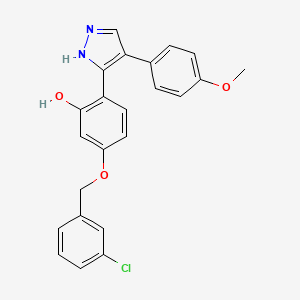 5-[(3-chlorobenzyl)oxy]-2-[4-(4-methoxyphenyl)-1H-pyrazol-3-yl]phenol