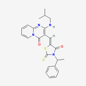 2-[(2-methylpropyl)amino]-3-{(Z)-[4-oxo-3-(1-phenylethyl)-2-thioxo-1,3-thiazolidin-5-ylidene]methyl}-4H-pyrido[1,2-a]pyrimidin-4-one