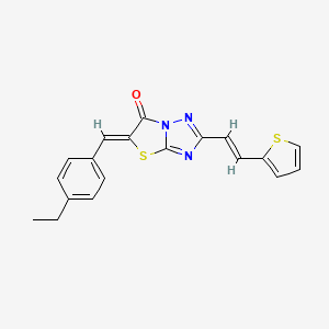 molecular formula C19H15N3OS2 B11135021 (5Z)-5-(4-ethylbenzylidene)-2-[(E)-2-(thiophen-2-yl)ethenyl][1,3]thiazolo[3,2-b][1,2,4]triazol-6(5H)-one 