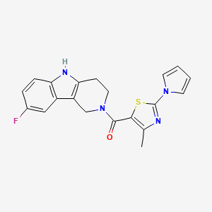 (8-fluoro-1,3,4,5-tetrahydro-2H-pyrido[4,3-b]indol-2-yl)[4-methyl-2-(1H-pyrrol-1-yl)-1,3-thiazol-5-yl]methanone