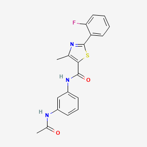 N-[3-(acetylamino)phenyl]-2-(2-fluorophenyl)-4-methyl-1,3-thiazole-5-carboxamide