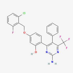 2-[2-Amino-5-phenyl-6-(trifluoromethyl)-4-pyrimidinyl]-5-[(2-chloro-6-fluorobenzyl)oxy]phenol