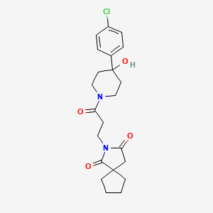 2-{3-[4-(4-Chlorophenyl)-4-hydroxypiperidino]-3-oxopropyl}-2-azaspiro[4.4]nonane-1,3-dione