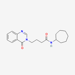 molecular formula C19H25N3O2 B11135087 N-cycloheptyl-4-(4-oxoquinazolin-3(4H)-yl)butanamide 