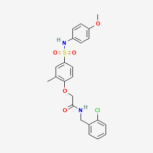 molecular formula C23H23ClN2O5S B11135093 N-(2-chlorobenzyl)-2-{4-[(4-methoxyphenyl)sulfamoyl]-2-methylphenoxy}acetamide 