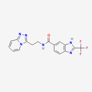 N-(2-[1,2,4]triazolo[4,3-a]pyridin-3-ylethyl)-2-(trifluoromethyl)-1H-1,3-benzimidazole-6-carboxamide