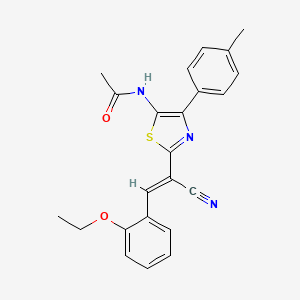 molecular formula C23H21N3O2S B11135118 N-{2-[(E)-1-cyano-2-(2-ethoxyphenyl)ethenyl]-4-(4-methylphenyl)-1,3-thiazol-5-yl}acetamide 