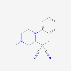 molecular formula C15H16N4 B11135133 3-Methyl-2,3,4,4a-tetrahydro-1H-pyrazino[1,2-a]quinoline-5,5(6H)-dicarbonitrile 