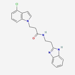 N-[2-(1H-1,3-benzimidazol-2-yl)ethyl]-3-(4-chloro-1H-indol-1-yl)propanamide