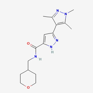 molecular formula C16H23N5O2 B11135167 1',3',5'-trimethyl-N-(tetrahydro-2H-pyran-4-ylmethyl)-1'H,2H-3,4'-bipyrazole-5-carboxamide 