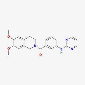 molecular formula C22H22N4O3 B11135240 [6,7-dimethoxy-3,4-dihydro-2(1H)-isoquinolinyl][3-(2-pyrimidinylamino)phenyl]methanone 