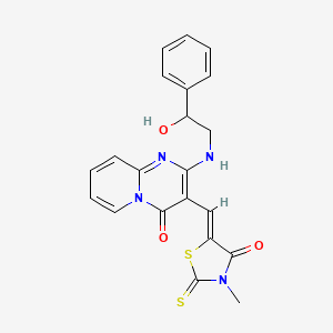 2-[(2-hydroxy-2-phenylethyl)amino]-3-[(Z)-(3-methyl-4-oxo-2-thioxo-1,3-thiazolidin-5-ylidene)methyl]-4H-pyrido[1,2-a]pyrimidin-4-one