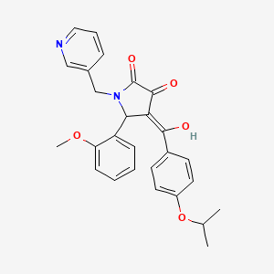 molecular formula C27H26N2O5 B11135266 3-hydroxy-5-(2-methoxyphenyl)-4-{[4-(propan-2-yloxy)phenyl]carbonyl}-1-(pyridin-3-ylmethyl)-1,5-dihydro-2H-pyrrol-2-one 