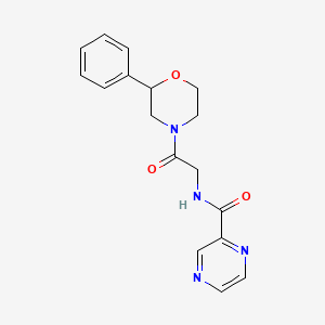 N-[2-oxo-2-(2-phenylmorpholino)ethyl]-2-pyrazinecarboxamide