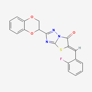 molecular formula C19H12FN3O3S B11135298 (5Z)-2-(2,3-dihydro-1,4-benzodioxin-2-yl)-5-(2-fluorobenzylidene)[1,3]thiazolo[3,2-b][1,2,4]triazol-6(5H)-one 