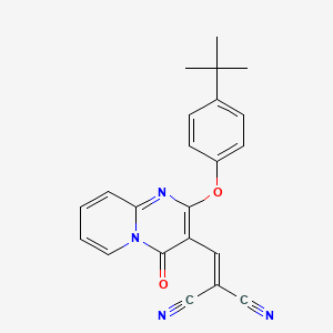 molecular formula C22H18N4O2 B11135301 {[2-(4-tert-butylphenoxy)-4-oxo-4H-pyrido[1,2-a]pyrimidin-3-yl]methylidene}propanedinitrile 