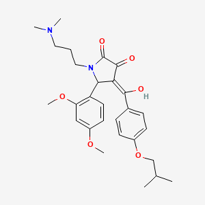 molecular formula C28H36N2O6 B11135316 5-(2,4-dimethoxyphenyl)-1-[3-(dimethylamino)propyl]-3-hydroxy-4-{[4-(2-methylpropoxy)phenyl]carbonyl}-1,5-dihydro-2H-pyrrol-2-one 