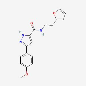 N-[2-(furan-2-yl)ethyl]-5-(4-methoxyphenyl)-1H-pyrazole-3-carboxamide