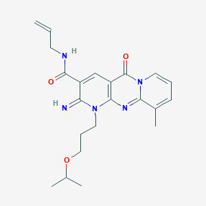 6-imino-11-methyl-2-oxo-7-(3-propan-2-yloxypropyl)-N-prop-2-enyl-1,7,9-triazatricyclo[8.4.0.03,8]tetradeca-3(8),4,9,11,13-pentaene-5-carboxamide