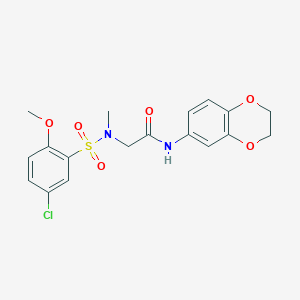 N~2~-[(5-chloro-2-methoxyphenyl)sulfonyl]-N-(2,3-dihydro-1,4-benzodioxin-6-yl)-N~2~-methylglycinamide