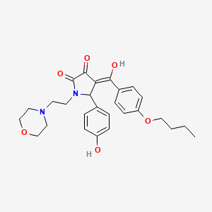 4-[(4-butoxyphenyl)carbonyl]-3-hydroxy-5-(4-hydroxyphenyl)-1-[2-(morpholin-4-yl)ethyl]-1,5-dihydro-2H-pyrrol-2-one