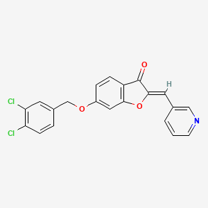 molecular formula C21H13Cl2NO3 B11135377 6-[(3,4-Dichlorophenyl)methoxy]-2-(3-pyridylmethylene)benzo[b]furan-3-one 