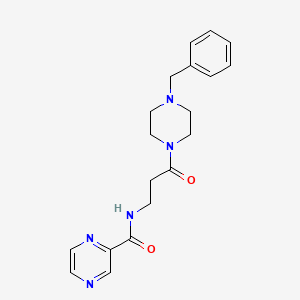 molecular formula C19H23N5O2 B11135392 N-[3-(4-benzylpiperazino)-3-oxopropyl]-2-pyrazinecarboxamide 