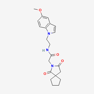 2-(1,3-dioxo-2-azaspiro[4.4]non-2-yl)-N-[2-(5-methoxy-1H-indol-1-yl)ethyl]acetamide