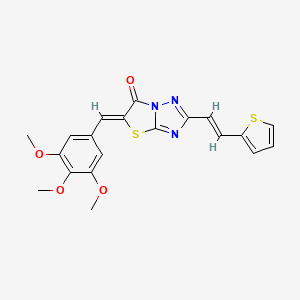 molecular formula C20H17N3O4S2 B11135439 (5Z)-2-[(E)-2-(thiophen-2-yl)ethenyl]-5-(3,4,5-trimethoxybenzylidene)[1,3]thiazolo[3,2-b][1,2,4]triazol-6(5H)-one 