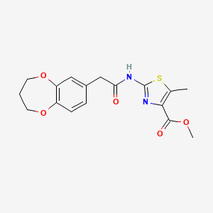 molecular formula C17H18N2O5S B11135457 methyl 2-[(3,4-dihydro-2H-1,5-benzodioxepin-7-ylacetyl)amino]-5-methyl-1,3-thiazole-4-carboxylate 