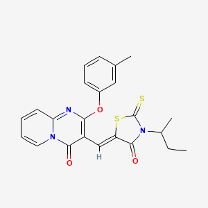 molecular formula C23H21N3O3S2 B11135471 3-(sec-butyl)-5-{(Z)-1-[2-(3-methylphenoxy)-4-oxo-4H-pyrido[1,2-a]pyrimidin-3-yl]methylidene}-2-thioxo-1,3-thiazolan-4-one 