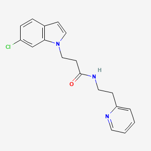 3-(6-chloro-1H-indol-1-yl)-N-[2-(2-pyridyl)ethyl]propanamide