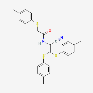 N-{1-cyano-2,2-bis[(4-methylphenyl)sulfanyl]ethenyl}-2-[(4-methylphenyl)sulfanyl]acetamide